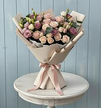 Букет цветов из:  Розы и Лизиантусы #REPLACE_PRED# Мишкино