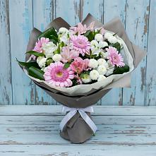 Букет цветов из:  Герберы, Альстромерии и Хризантемы #REPLACE_PRED# Мишкино