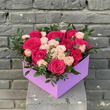 Цветочная композиция из Розы в коробке в Мишкино