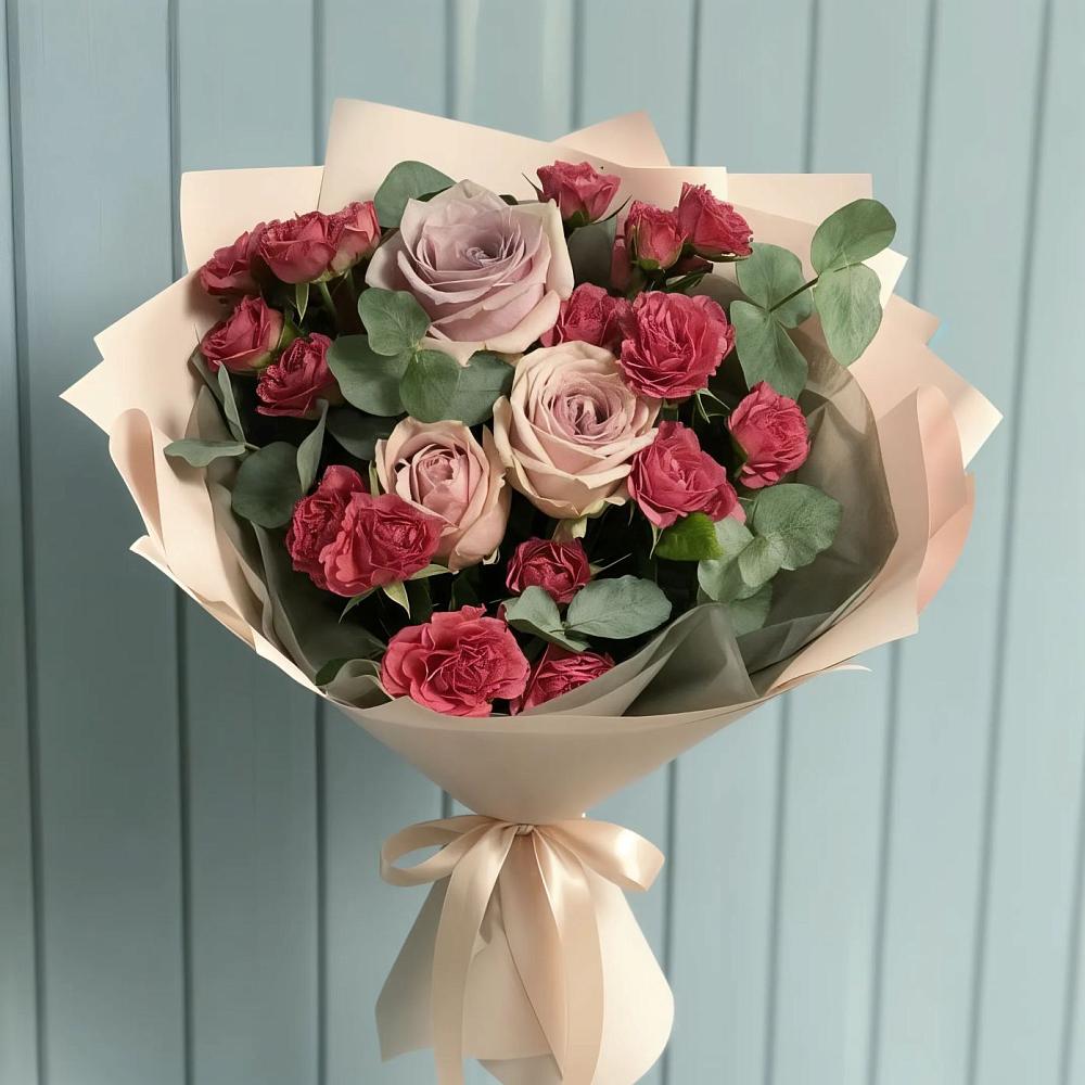 Букет цветов из: Гвоздики и Розы в Мишкино