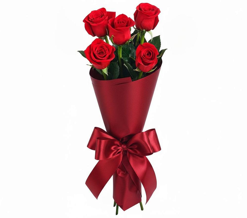 Букет 5 Красных роз Эдлесс Лав в Мишкино