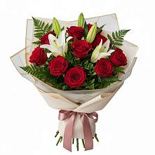 Букет цветов из:  Лилии и Розы в Мишкино