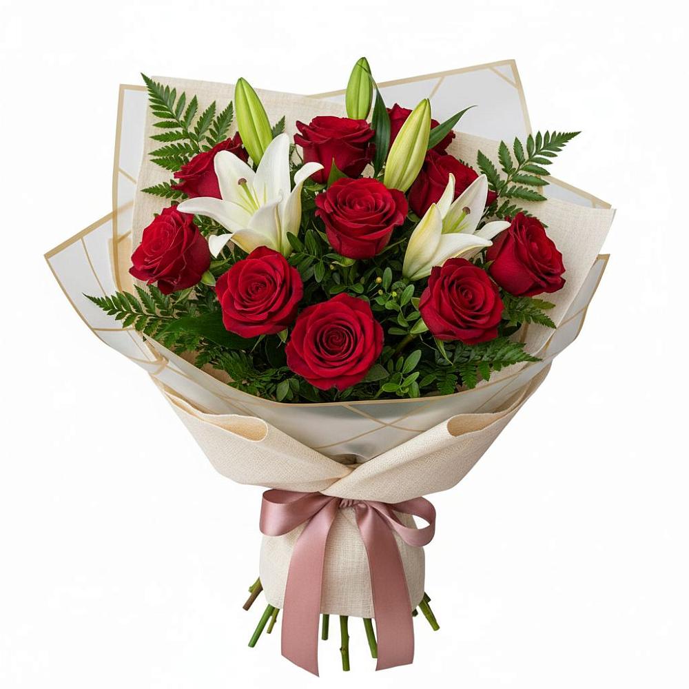 Букет цветов из: Лилии и Розы в Мишкино