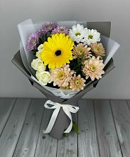 Букет цветов из:  Розы, Герберы и Хризантемы #REPLACE_PRED# Мишкино