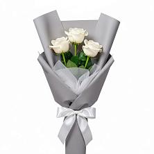 Букет 3 белые розы в Мишкино