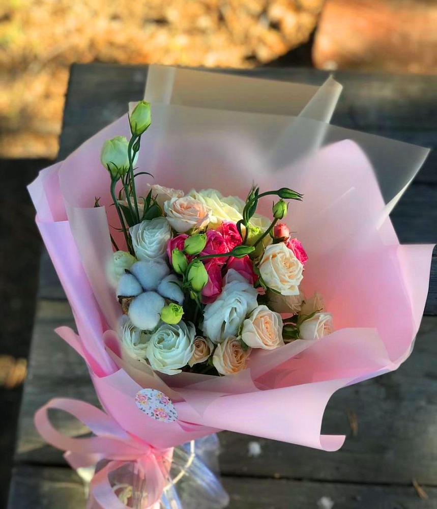 Букет цветов из: Розы и Лизиантусы в Мишкино