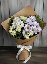 Букет цветов из:  Хризантемы и Розы в Мишкино