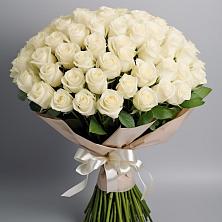 Букет 101 беля роза Белоснежка в Мишкино