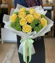 Букет цветов из:  Хризантемы и Розы в Мишкино
