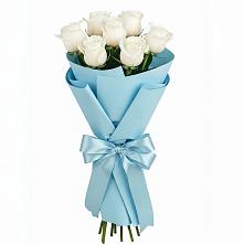 Букет 7 белых роз Проуд в Мишкино