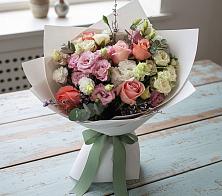 Букет цветов из:  Розы, Лизиантусы и Гвоздики в Мишкино