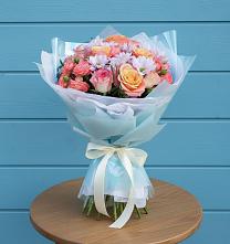 Букет цветов из:  Хризантемы и Розы в Мишкино