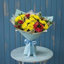 Букет цветов из:  Альстромерии и Хризантемы #REPLACE_PRED# Мишкино