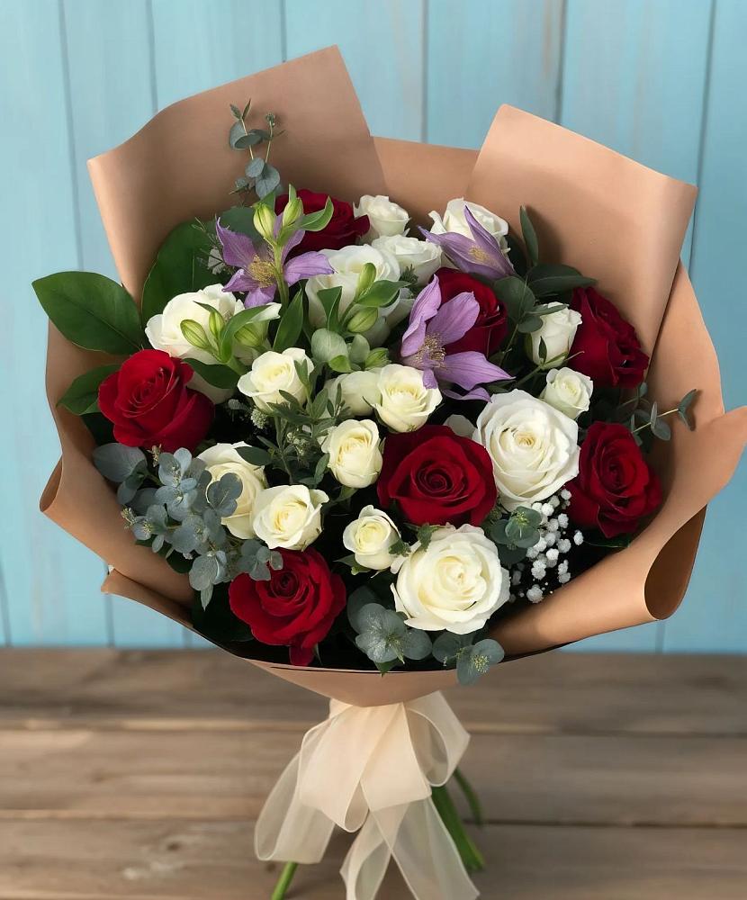 Букет цветов из: Розы и Альстромерии в Мишкино